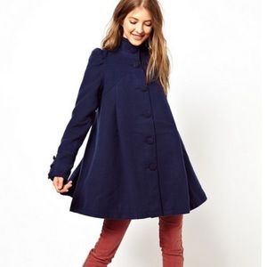 Free People Pleated Swing Coat